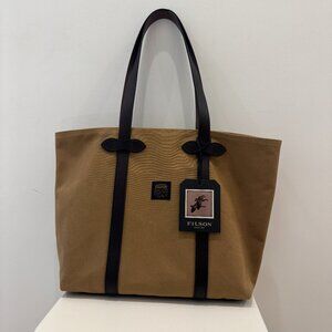 NWT Filson Rugged Twill Large Open Tote Bag in Tan (Made in Italy, Discontinued)
